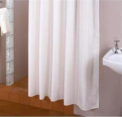 KS Handel 24 MAGNETISCH BESCHWERT! Textil DUSCHVORHANG Weiss 240x200 cm INKL. DUSCHRINGE!
