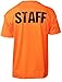 Neon Orange Staff T-Shirt Front & Back Print Mens Event Shirt Tee