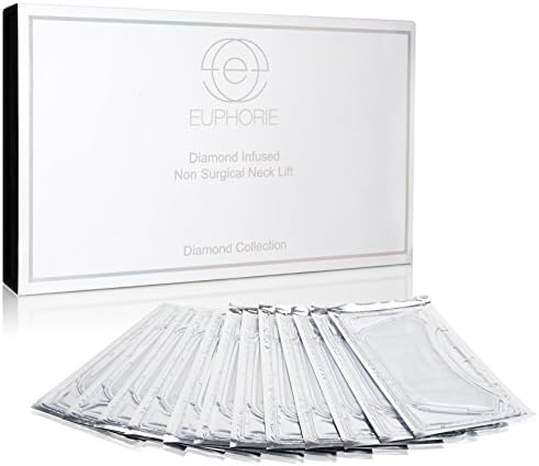 12-Piece Set Diamond Firm & Tone Non-Surgical Neck Lifting Mask - Anti Aging, Anti-Wrinkle, Hydrates The Skin, Provides Essential Vitamins, Tightens the Skin Around the Neck and Chin 2.1 Fl Oz each