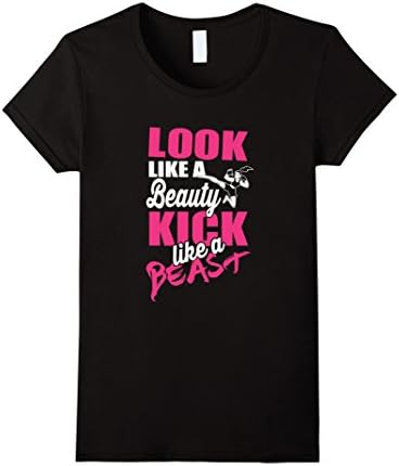Kick like a beast. Funny kick boxing T-Shirt for women