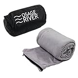 Osage River Microfiber Fleece Zippered Sleeping Bag Liner with Carry Storage Bag