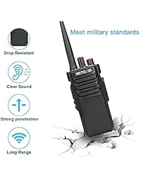 Retevis RT29 Radios de 2 vías Radios UHF de largo alcance 3200mAh 16 CH VOX Encriptación de alarma Alta potencia Walkie Talkies con audio super claro (paquete de 6)