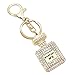 Keychains for Women, Crystal Key Chain Rhinestone Perfume Bottle Key Ring Gift for Womens Bag or Cellphone or Car Pendant (white)