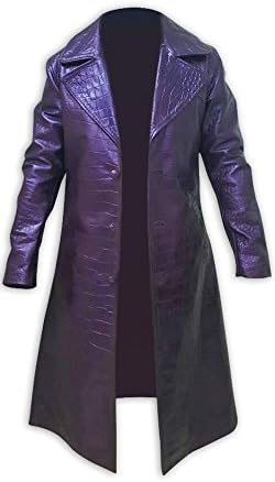 SouthBeachLeather Suicide Squad Joker Jared Leto Purple Leather Coat SBL
