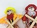 Sparik Enjoy 2 Packs Clown Hand Marionette Puppet Children's Wooden Marionette Toys Colorful Marionette Puppet Doll Parent-Child Interactive Toys-Yellow and Red