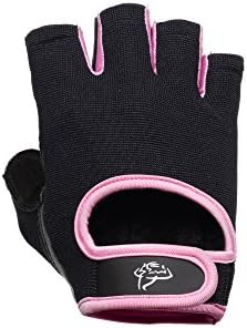 Women's Fingerless Weight Lifting Gloves with Padded Suede Leather Palm, Pair for Fitness, Cross Training and Exercise (Pink, X-Small)