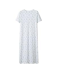 Keyocean Camisones de noche para mujer, de algodón, manga corta, camisetas largas, ropa de dormir suave y ligera