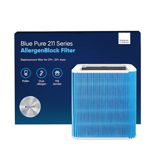 BLUEAIR Blue Pure 211+ Series AllergenBlock Filter, Genuine Replacement, Blueair Filter Allergies, Pet Dander, Pollen, Dust, Blue Pure 211+ Series All