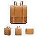ECOSUSI Women Briefcase Laptop Backpack PU Leather Satchel Messenger Bag, Brown
