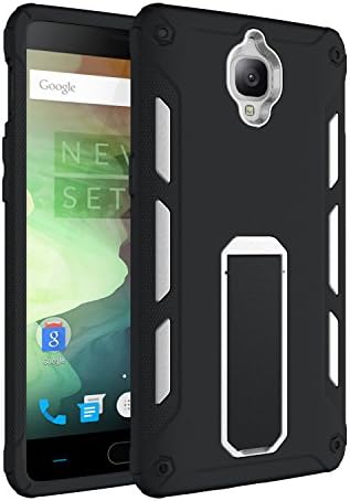 OnePlus 3T Case Hybrid Dual Layer Rugged Shockproof Drop Proof Hard Back Cover Kickstand Protective Case for OnePlus 3/OnePlus 3T (White)