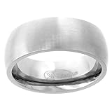 8mm Dome Titanium Wedding Band / Thumb Ring Matte finish Comfort Fit, sizes 8 to 15