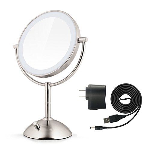 Dokpav® Oval DoubleSided Cosmetics Mirror, Warm Lighted Makeup Mirror
