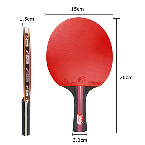 ATINUS Table Tennis Racket, PingPong Paddle Set with 2 Rubber Bats and 3 Ping Pong Balls and Table Tennis Paddle Case Perfect for Professional Recreational Games