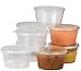 Plastic Condiment Cups with Attached Leak Resistant Lid, BPA Free, [50 Pack ] Clear Portion Container for Condiments, Samples, Dressings, & More! (1 oz)