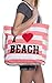 Beach Bags - Extra Large Waterproof Canvas Striped Beach Bag Tote For Women