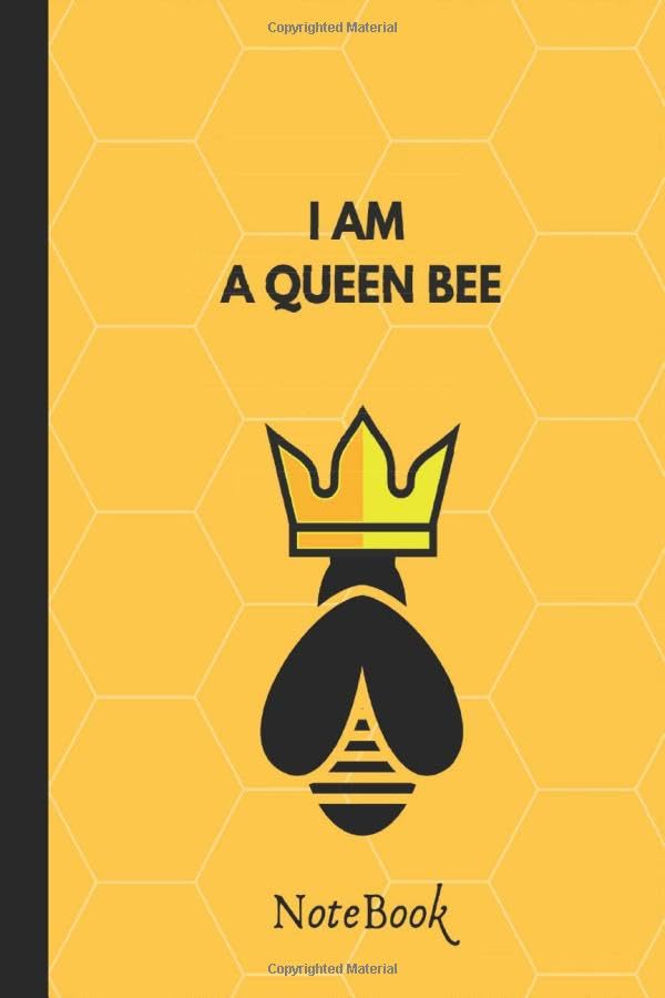 I Am a Queen Bee Notebook: Ruled Lined Notebook Size 6x9 inches College composition Gift for Girls Teens Yellow Cover