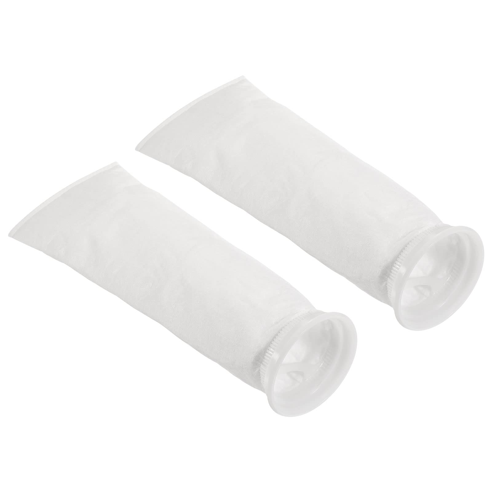 PATIKIL 4 Inch Ring Filter Socks 150 Micron, 2 Packs Mesh Bags Pool Skimmer Basket, White