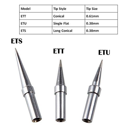 10 PCS Weller ET Soldering Iron Replacement Tips for WES51/50,WESD51,PES51 / 50,LR21 Solder Tip
