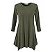 Topdress Women's Swing Tunic Tops 3/4 Sleeve Loose T-Shirt Dress