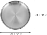 DOITOOL Metal Serving Tray Pizza Baking Round Stainless Steel Dish BBQ Oven view 3