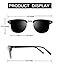 wearPro Clubmaster Sunglasses for Men Women Retro Semi-Rimless Polarized Sun Glasses WP1006 (matte_black)