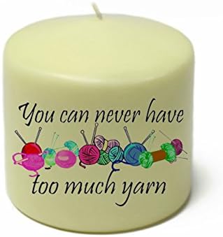 You Can Never Have Too Much Yarn Themed Candle, Yarn, Unique Gifts, Crochet, Knitting, Funny Quotes, Stamped Candles