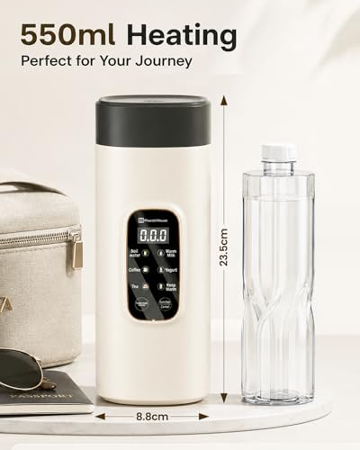 Maestri House Travel Kettle 550ml,Smart Kettle with 6 Temperature Settings | 400W Fast Boil Portable Kettle, 304 Stainless Steel, Leak-Proof Electric Kettle for Travel, Hotel, Office, Tea and Coffee