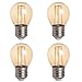 HERO-LED G16-DSGT-2W-WW22 Dimmable Gold Tint G16 E26/E27 2W Edison Style LED Vintage Antique Filament Bulb, 25W Equivalent, Ultra Warm White 2200K (Amber Glow), 4-Pack