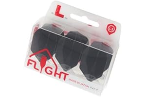 LSTYLE Dart Flights - L3 EZ Shape - Black | Set of 3 | for Soft & Steel Tip Darts