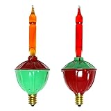 Gerson 64997 - Red & Yellow Candelabra Screw Base Bubble Light Replacement (2 Pack)