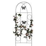 Amagabeli 60" by 18" Rustproof Black Iron Butterfly Trellis for Rose Plant Trellis Trellis Iron Trellis Garden Trellis Metal Trellis Arch Metal Garden Trellis Trellis for Climbing Plants (No Rose)