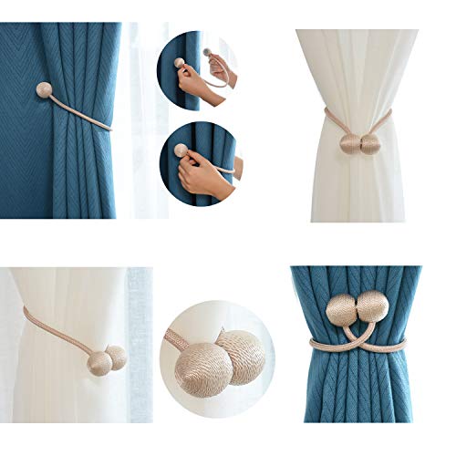 image for PONOSIR Curtain Tiebacks Magnetic Curtain Holdbacks for Draperies,Shee