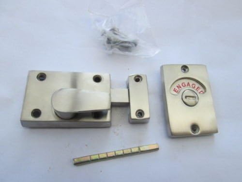 IRONMONGERY WORLD® WC Vacant, Engaged, Toilet, Bathroom Door Lock Latch Indicator Bolt in 6 FINISHES (Steel Satin/Brushed Chrome)