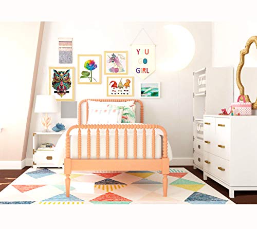 Diamond Painting Kits for Adults, 5D Full Drill Round Gem Paint Kit by Numbers, Rainbow Unicorn Arts Craft for Home Wall Decor(Pink, 11.8Wx11.8L)