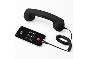 PUSOKEI Retro Phone Handset, USB C Wired Vintage Telephone Handset Receiver with Volume Control, Ergonomic Phone Landline Han