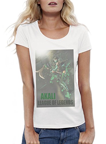 League of Legends Akali Fighter Large Front Print Funny Women T-shirt X-Large