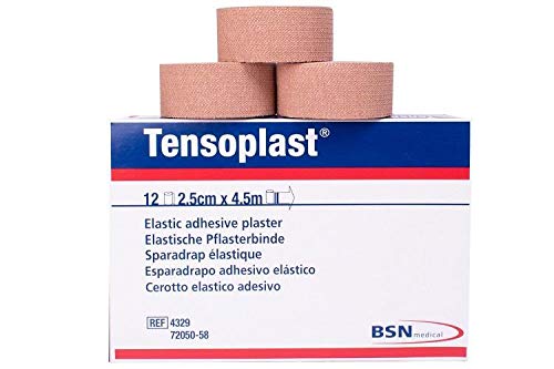 BSN Tensoplast Elastic Adhesive Tape, Tan, 2.5cm x 4.5m, Pack of 12