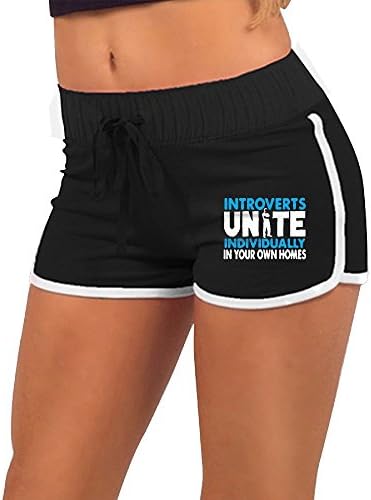 Wzfa Womens Introverts Unite by yourselves AT Home Slim Travelling Black
