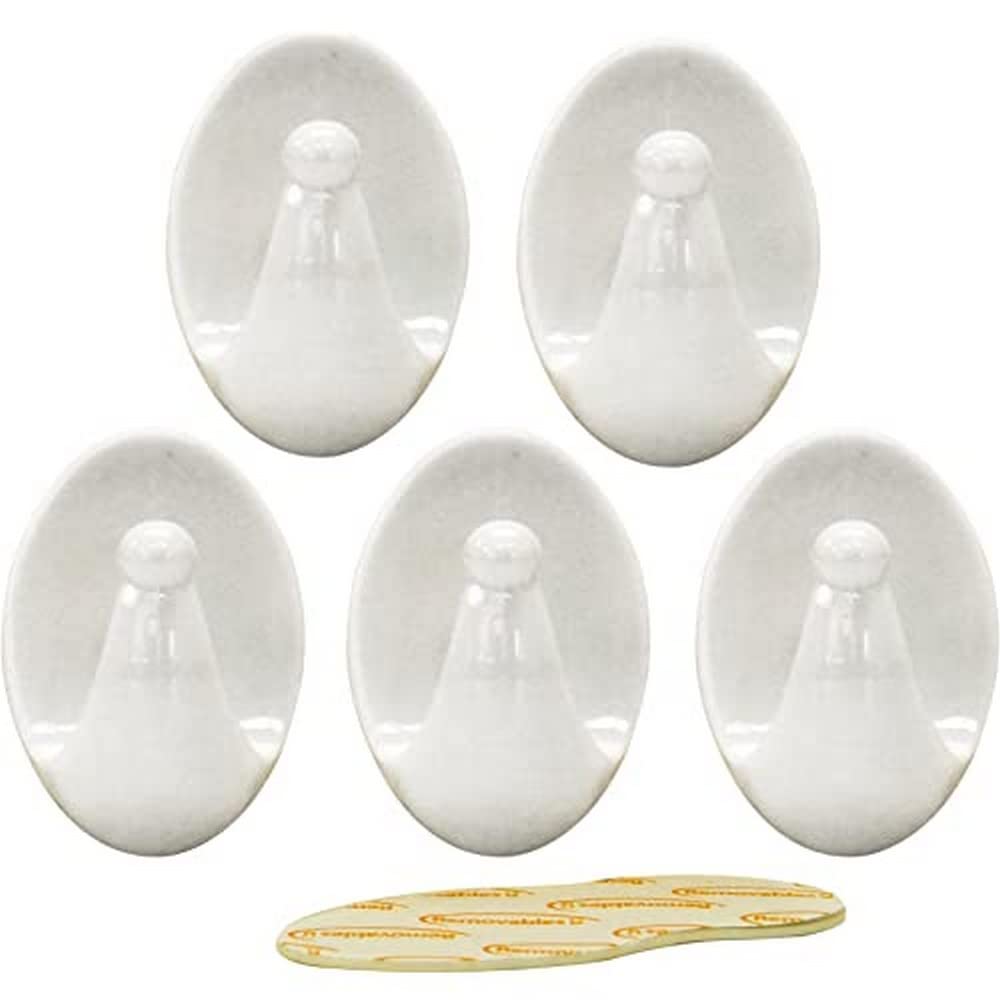 Rolson 61320 5Pc Removable Adhesive Plastic Hook, Black