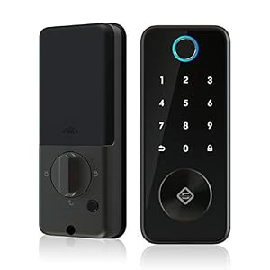 PINEWORLD Q106 Fingerprint Keyless Entry Door Lock deadbolt, Bluetooth Electronic Door Lock, TUYA App Remotely , IP 65…