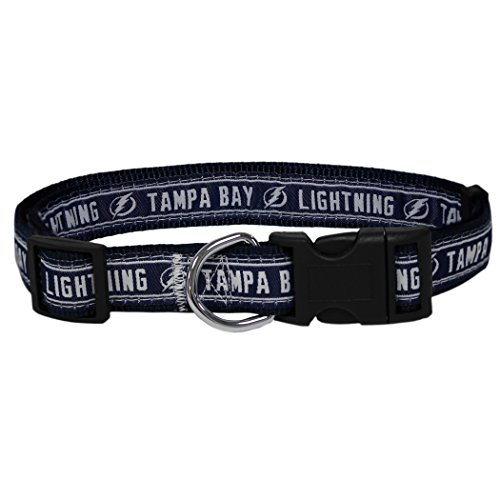 NHL TAMPA BAY LIGHTNING COLLAR for DOGS & CATS, Medium. - Adjustable, Cute & Stylish! The Ultimate HOCKEY FAN Collar!