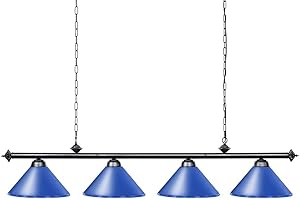 Wellmet Pool Table Light - 4 Ceiling Hanging Lights with Matte Metal Shades, Ideal for 7' to 9' Tables, Game Room, Bar