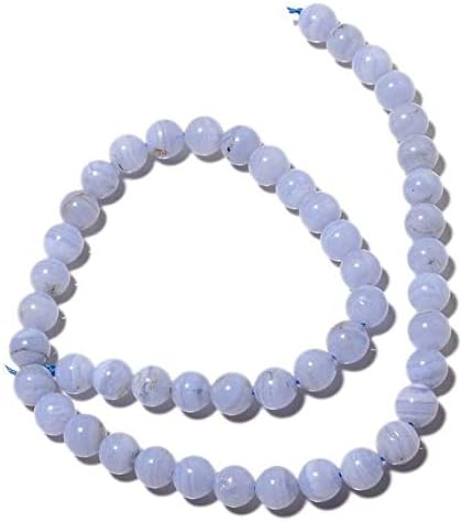Earth Gems Park Beautiful Jewelry Blue Lace Agate Round Beads, 6mm Beads, 7.5 Inch Strand Code-UK-4865