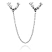 Statement Deer Silver Plated Collar Chain Tassel Pin Brooch Neck Tip S464K05