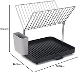 Joseph Joseph Y-Rack 2-Tier Dish Drying Rack with Utensil Holder Gray view 8
