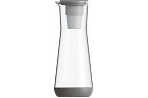 Hydros Water Filter Pitcher, 40 oz Slim Design, Patented Fast Flo Tech, Dishwasher Safe, Fills in Just 40 Seconds, BPA Free, 5 Cup Capacity, Grey