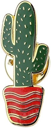 Last Valentine Cactus Enamel Pin Nickel Plated Color Green Lapel Pin