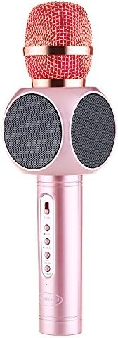 Wireless Microphone Karaoke,Amicool Portable Karaoke Player Speaker for Apple iPhone Android Smartphone Or PC, Home KTV Outdoor Party Muisc Playing Singing Anytime (Rose Gold)