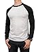 Knocker Men's Cotton Full Raglan Sleeve Baseball Tee Shirt (L, Black/Light Gray)