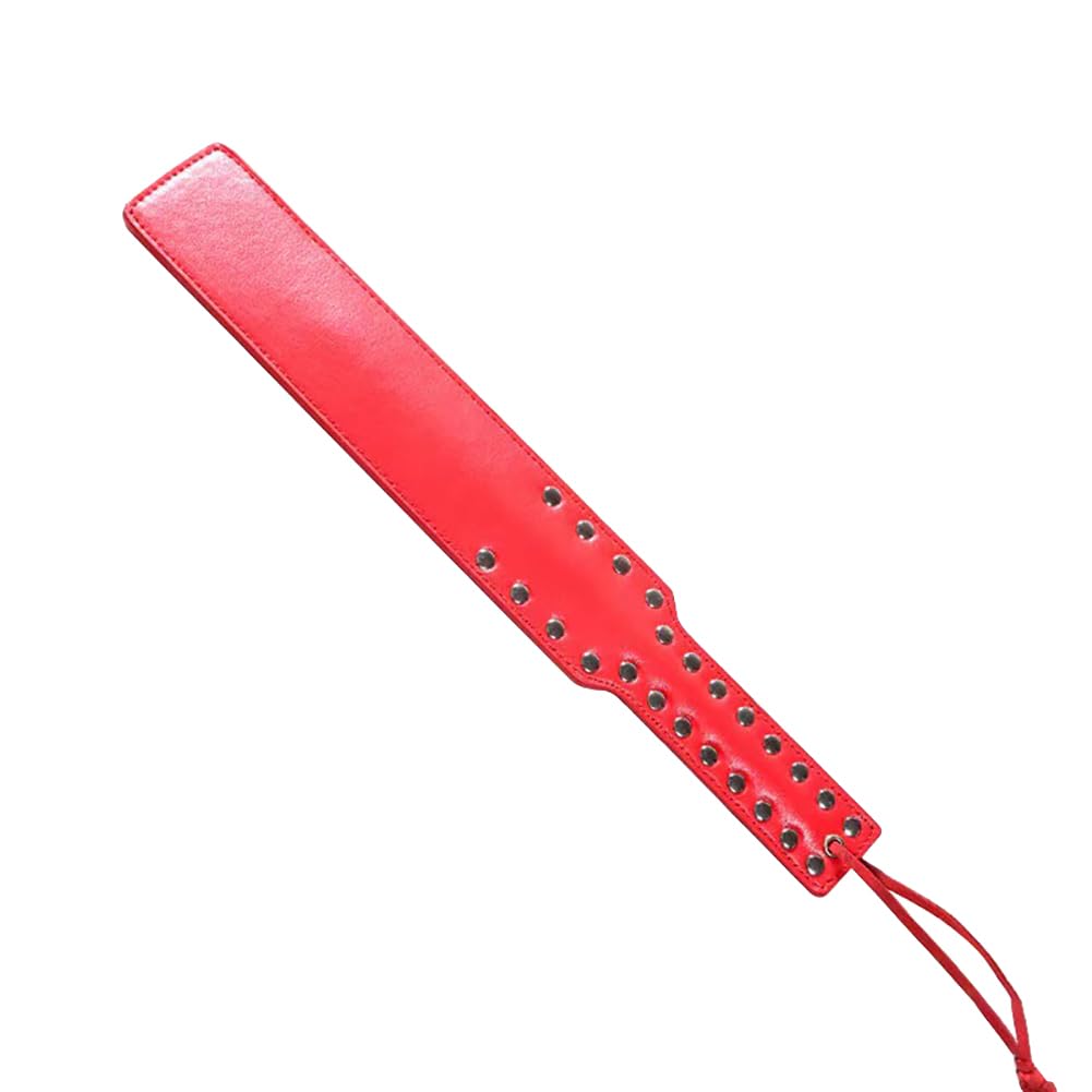 JIHUOO PU Leather Paddle Horse Riding Crop Whip Horse Jump Bat Equestrian Crops Bedroom Play Toys Couples Games for Adults Red